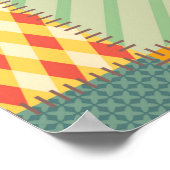 Kleurig naadloos patchwerkpatroon met abstract poster (Hoek)