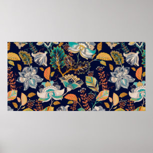 Kleurig naadloos patroon. Florale achtergrond. str Poster