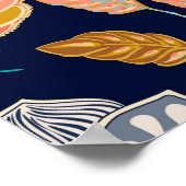 Kleurig naadloos patroon. Florale achtergrond. str Poster (Hoek)