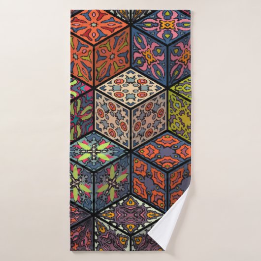 Kleurig  naadloos patroon met florale en badhanddoek (Badhanddoek)