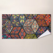 Kleurig  naadloos patroon met florale en badhanddoek (Badhanddoek)