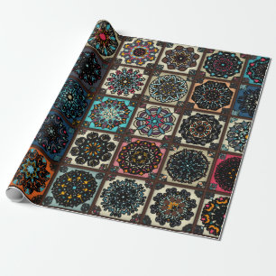 Kleurig  naadloos patroon met florale en cadeaupapier