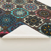 Kleurig naadloos patroon met florale en sherpa deken (3/4)