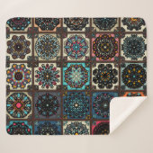 Kleurig naadloos patroon met florale en sherpa deken (Voorkant (horizontaal))