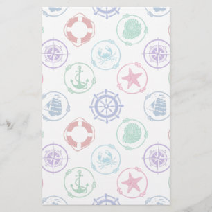 Kleurig Nautisch patroon Briefpapier
