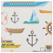 Kleurig nautisch thematroon stof (Close Up)
