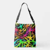 Kleurig neonspleetverfontwerp crossbody tas (Achterkant)