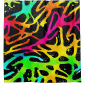 Kleurig neonspleetverfontwerp douchegordijn (Voorkant)