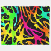 Kleurig neonspleetverfontwerp fleece deken (Voorkant (Horizontaal))