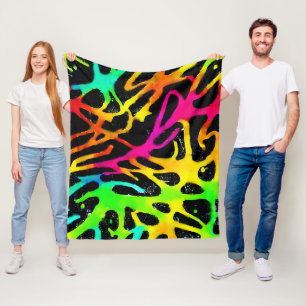 Kleurig neonspleetverfontwerp fleece deken