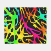 Kleurig neonspleetverfontwerp fleece deken (Voorkant (Horizontaal))