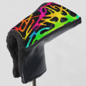 Kleurig neonspleetverfontwerp golfheadcover (3/4 voorkant)