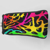 Kleurig neonspleetverfontwerp golfheadcover (Voorkant)
