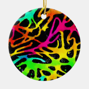 Kleurig neonspleetverfontwerp keramisch ornament