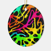 Kleurig neonspleetverfontwerp keramisch ornament (Links)