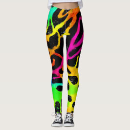Kleurig neonspleetverfontwerp leggings