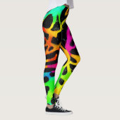 Kleurig neonspleetverfontwerp leggings (Rechts)