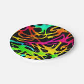 Kleurig neonspleetverfontwerp papieren bordje (Gekanteld)