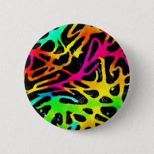Kleurig neonspleetverfontwerp ronde button 5,7 cm