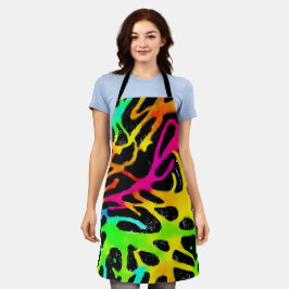 Kleurig neonspleetverfontwerp schort