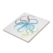 kleurig octopus silhouet tegeltje (Zijkant)