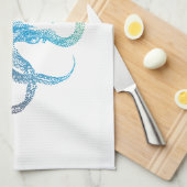 kleurig octopus silhouet theedoek (Quarter Fold)