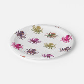 Kleurig octopuspatroon papieren bordje (Gekanteld)