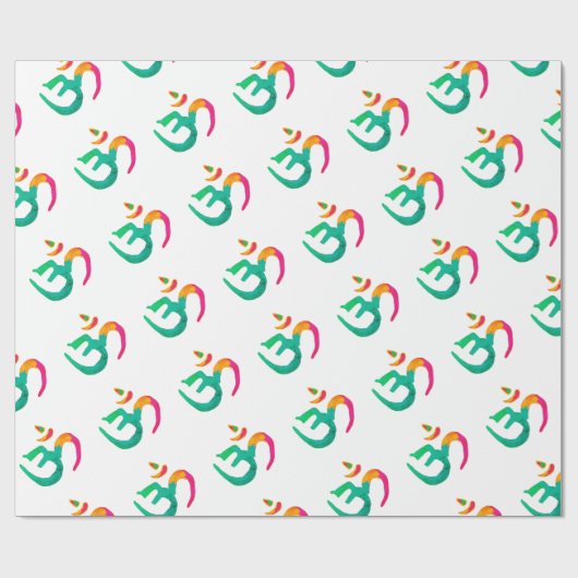 Kleurig OM-teken Cadeaupapier (Vlak)