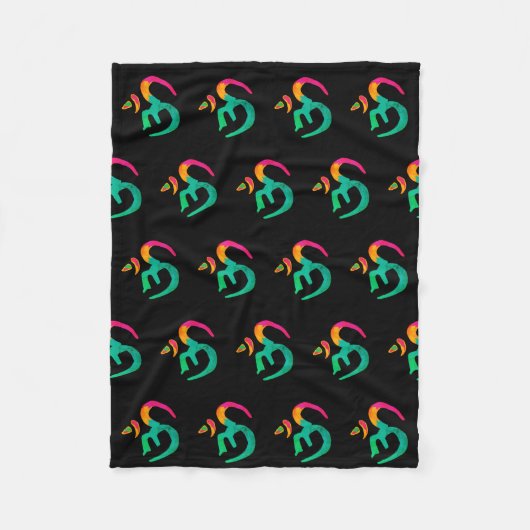 Kleurig OM-teken Fleece Deken (Voorkant)