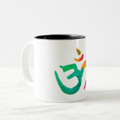 Kleurig OM-teken Tweekleurige Koffiemok (Voorkant links)
