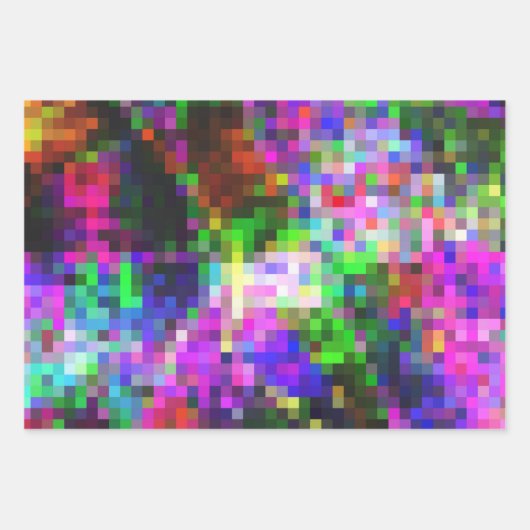 Kleurig omslagpapier met mozaïekpatroon 2 inpakpapier vel (Voorkant 3)