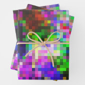 Kleurig omslagpapier met mozaïekpatroon 2 inpakpapier vel (In situ)