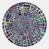 Kleurig ongewoon patroon ronde sticker (Voorkant)