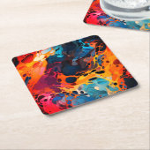 Kleurig ontwerp kartonnen onderzetters (Schuin)