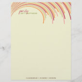 Kleurig ontwerp met gebogen snijpartij Stripes Mod Briefhoofd Sjabloon (Voorkant)