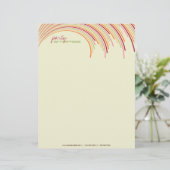 Kleurig ontwerp met gebogen snijpartij Stripes Mod Briefhoofd Sjabloon (Staand voorkant)