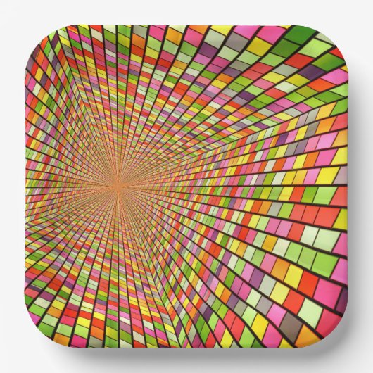 Kleurig ontwerp papieren bordje (Voorkant)