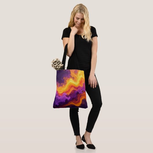 Kleurig ontwerp tote bag (Op model)