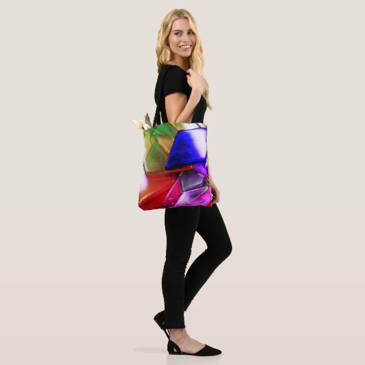 Kleurig ontwerp tote bag (Op model)