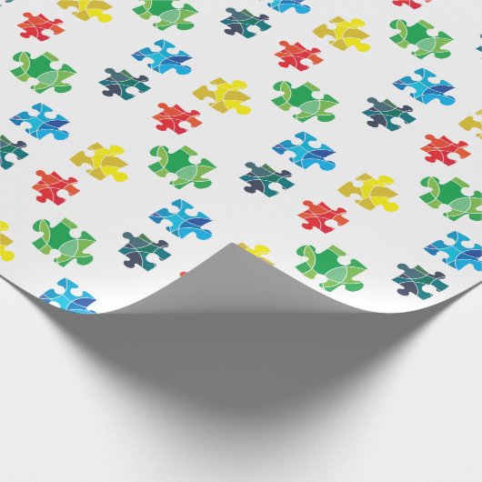 Kleurig ontwerp van het puzzelstuk cadeaupapier (Hoek)
