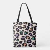 Kleurig ontwerp van luipaarden en achtergrondafdru tote bag (Achterkant)