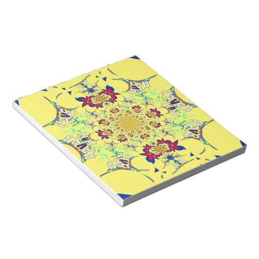 Kleurig ontwerp voor helderlicht notitieblok (Schuin)