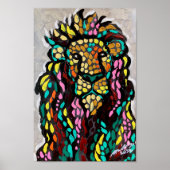Kleurig ontwerp voor het schilderen van leeuw poster (Voorkant)