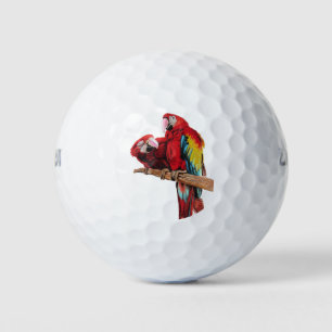 Kleurig ontwerp voor rode Macaw-Waterverf Golfballen