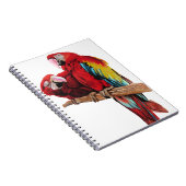 Kleurig ontwerp voor rode Macaw-Waterverf Notitieboek (Rechterzijde)