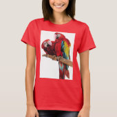 Kleurig ontwerp voor rode Macaw-Waterverf T-shirt (Voorkant)