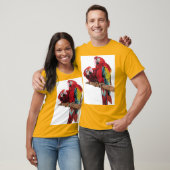 Kleurig ontwerp voor rode Macaw-Waterverf T-shirt (Unisex)