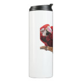 Kleurig ontwerp voor rode Macaw-Waterverf Thermosbeker (Gedraaid links)