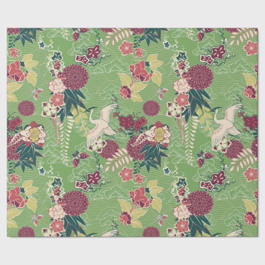 Kleurig oosterse zijde cadeaupapier (Zoom)