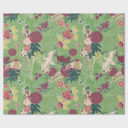 Kleurig oosterse zijde cadeaupapier (Vlak)